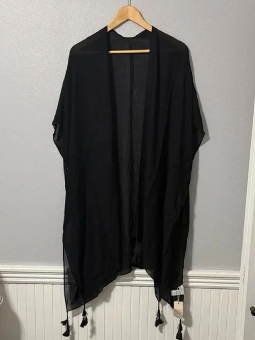 Moss Rose Kimono Bathing Suit Cover Up with Tassels One Size NWT - Picture 2 of 7